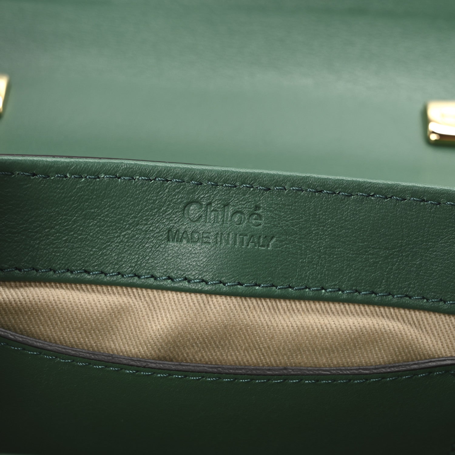 Chloe Calfskin Crocodile Embossed Mini C Double Carry Woodsy Green 6 of 9