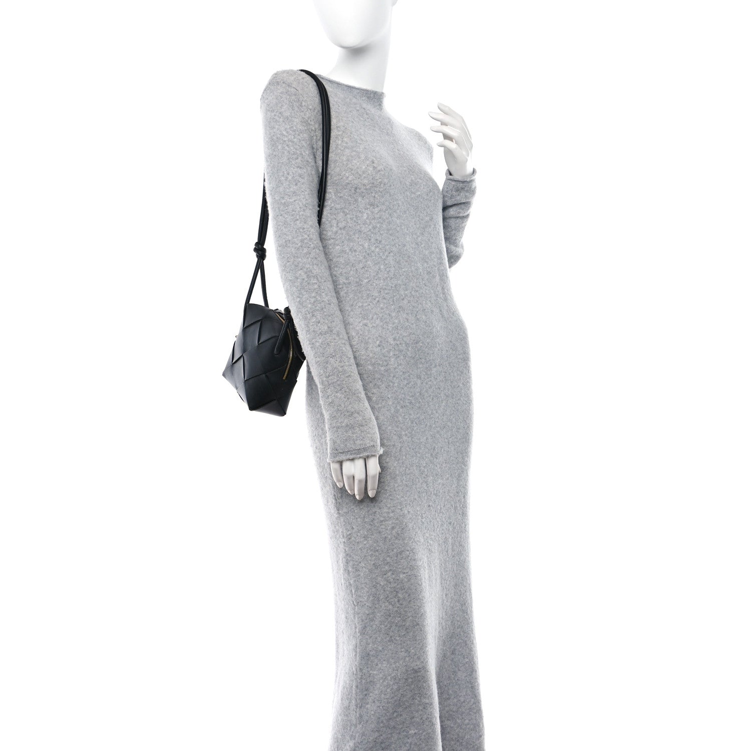 Bottega Veneta Lambskin Maxi Intrecciato Mini Cassette Camera Bag Black 2 of 9