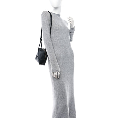 Bottega Veneta Lambskin Maxi Intrecciato Mini Cassette Camera Bag Black 2 of 9