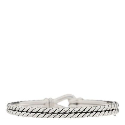 David Yurman Sterling Silver Diamond 11mm Thoroughbred Loop Bracelet 2 of 3