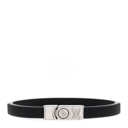 Louis Vuitton Calfskin Monogram Flower Edge Bracelet 19 Black 1 of 5