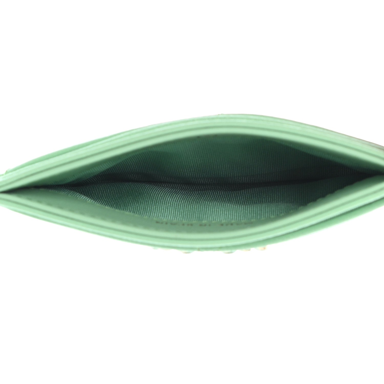 Chanel Shiny Goatskin Quilted Chanel 19 Card Holder Green 5 of 12