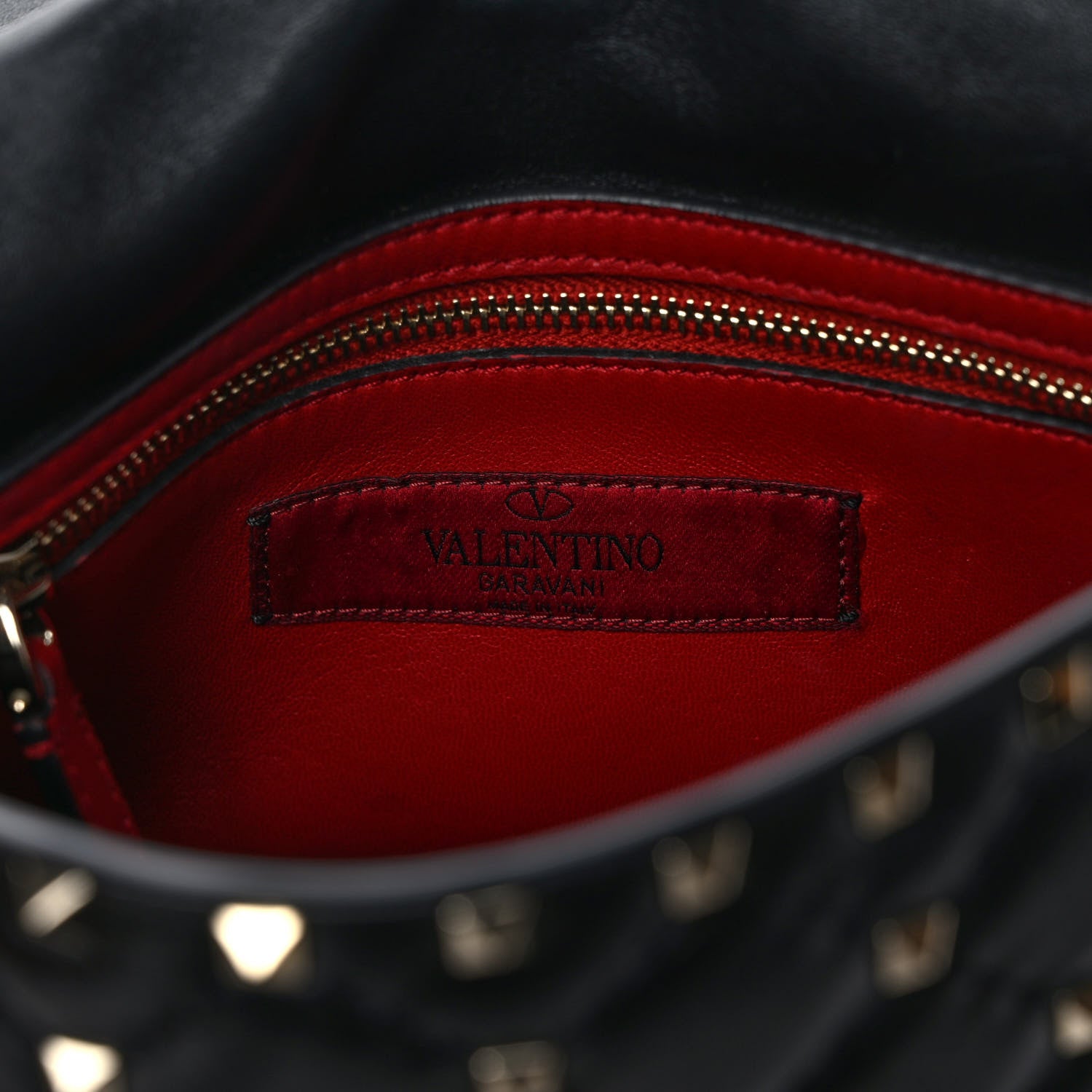 Valentino Garavani Lambskin Medium Rockstud Spike Shoulder Bag Black 5 of 7