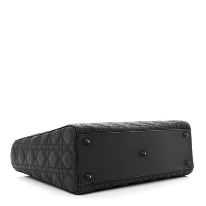 Christian Dior Ultra Matte Calfskin Cannage Large Lady Dior Black 4 of 11