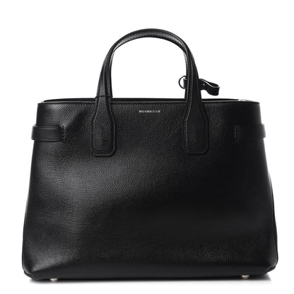 Burberry Derby Calfskin House Check Medium Banner Tote Black 1 of 11