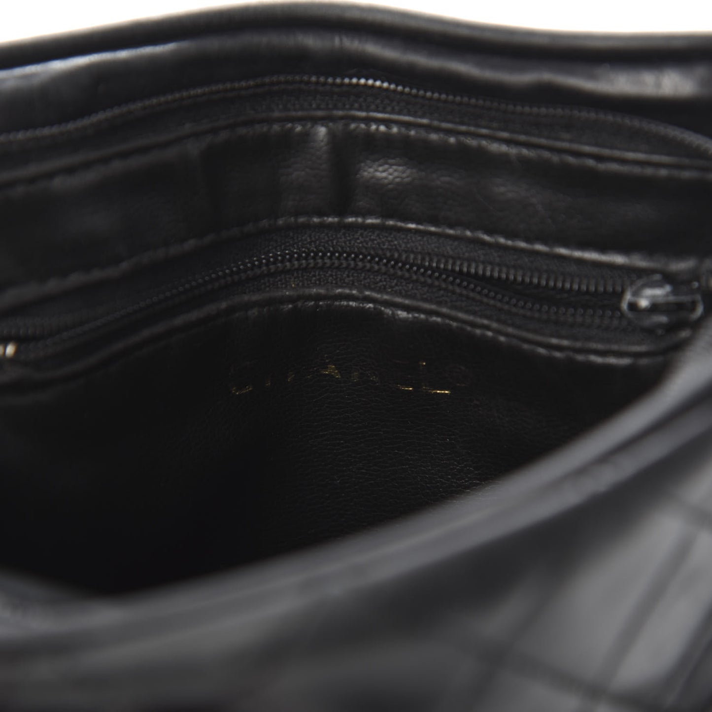 Lambskin Quilted Waist Belt Bag Black