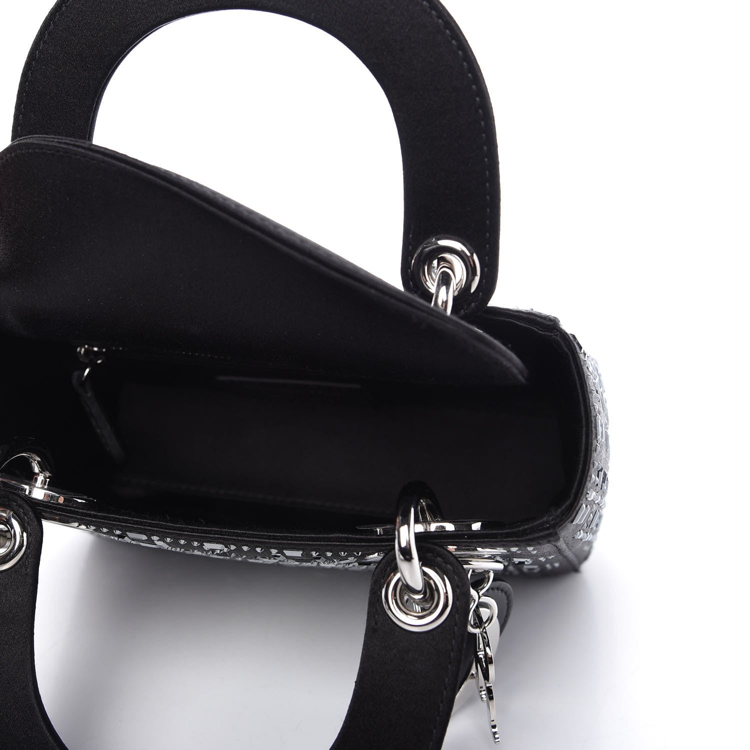 Christian Dior Satin Crystal Cannage Mini Lady Dior Black 5 of 10