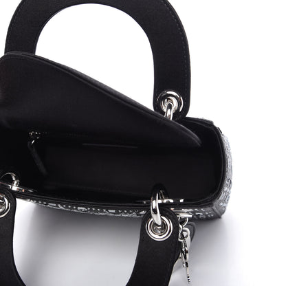 Christian Dior Satin Crystal Cannage Mini Lady Dior Black 5 of 10