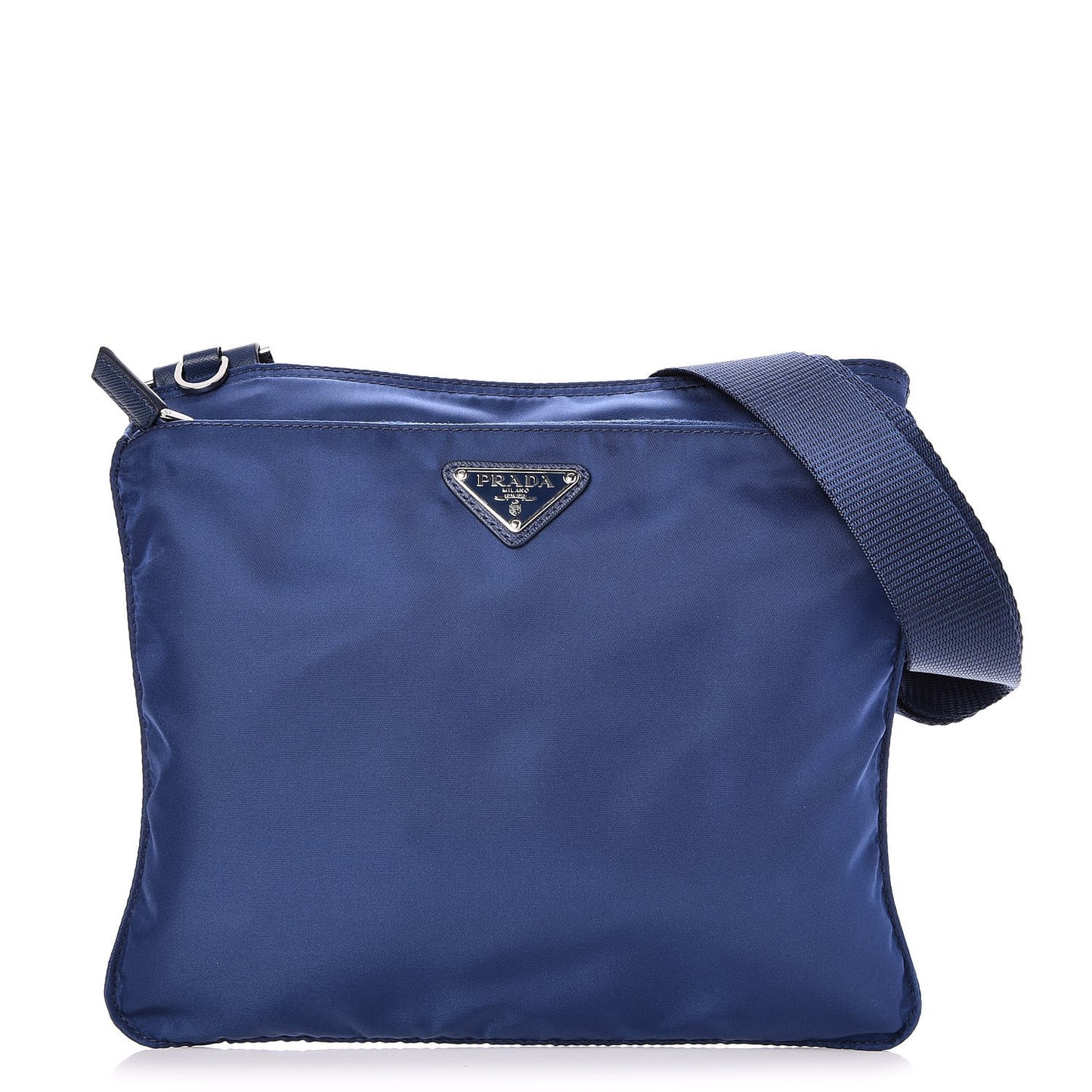 Tessuto Nylon Flat Messenger Bag Royal Blue