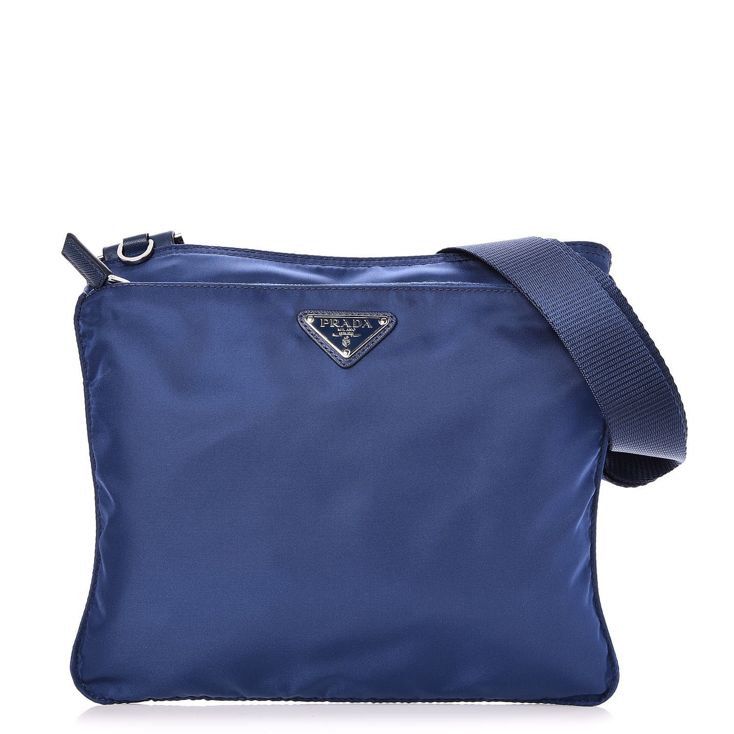 Prada Tessuto Nylon Flat Messenger Bag Royal Blue 1 of 9