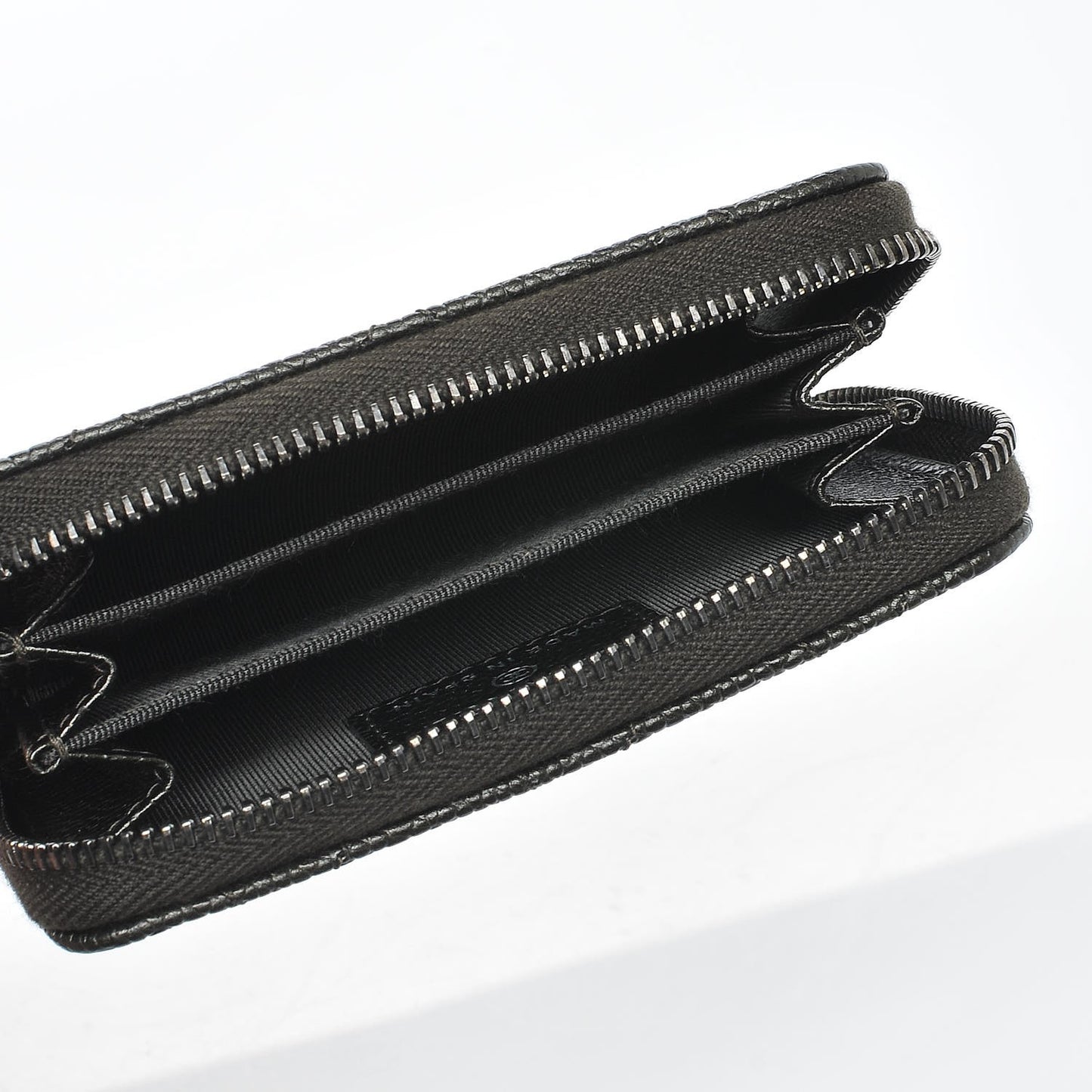 Caviar Quilted Zip Coin Purse Dark Green
