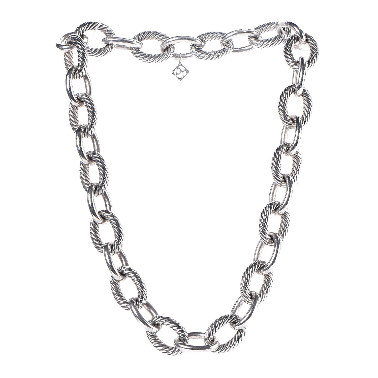 David Yurman Sterling Silver 16mm Large Oval Link Necklace 3 of 7