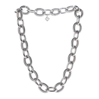 David Yurman Sterling Silver 16mm Large Oval Link Necklace 3 of 7