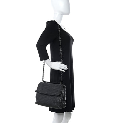 Bottega Veneta Nappa Intrecciato Medium Olimpia Shoulder Bag Black 2 of 13