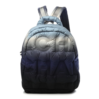 Chanel Nylon Embossed Small Doudoune Backpack Black Blue White 1 of 10