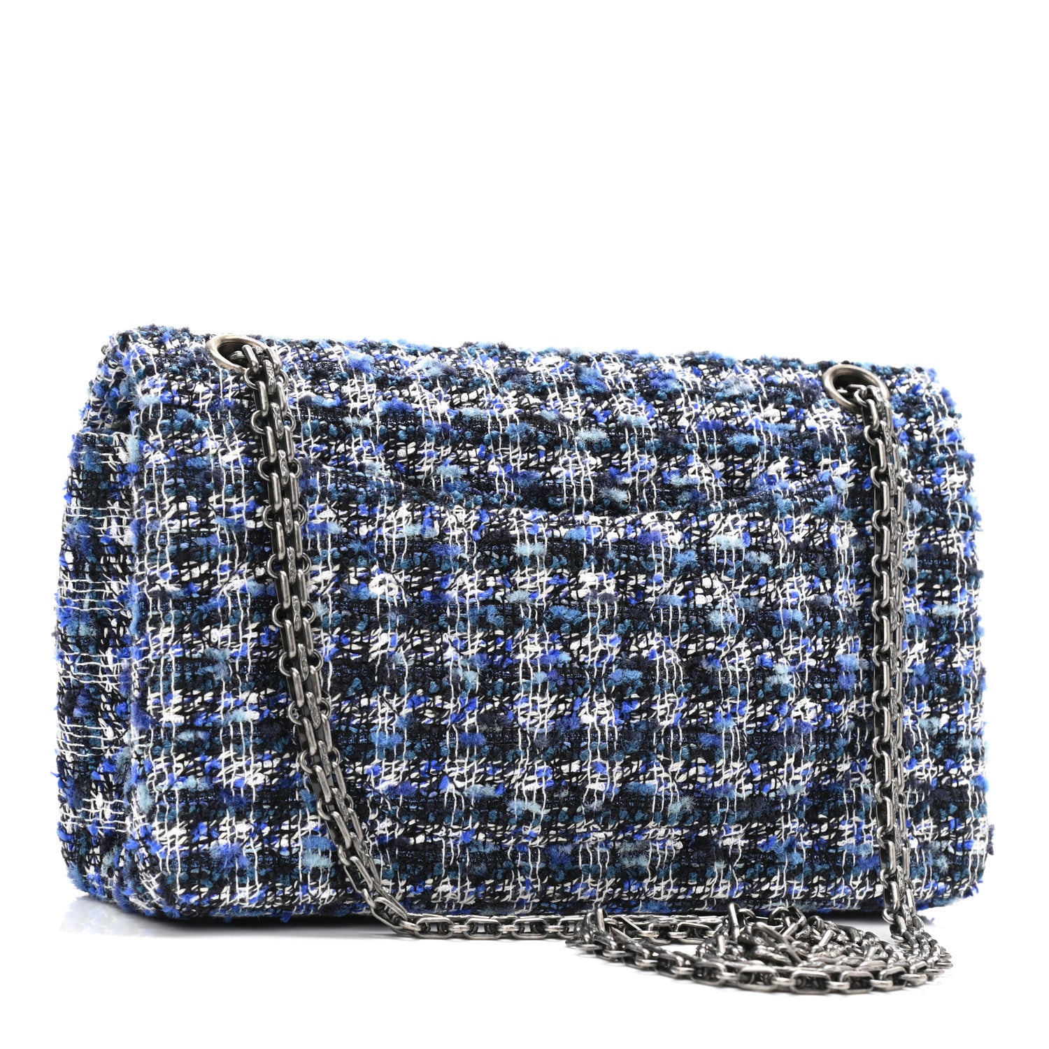 Chanel Tweed Quilted 2.55 Reissue 225 Flap Blue 3 of 10