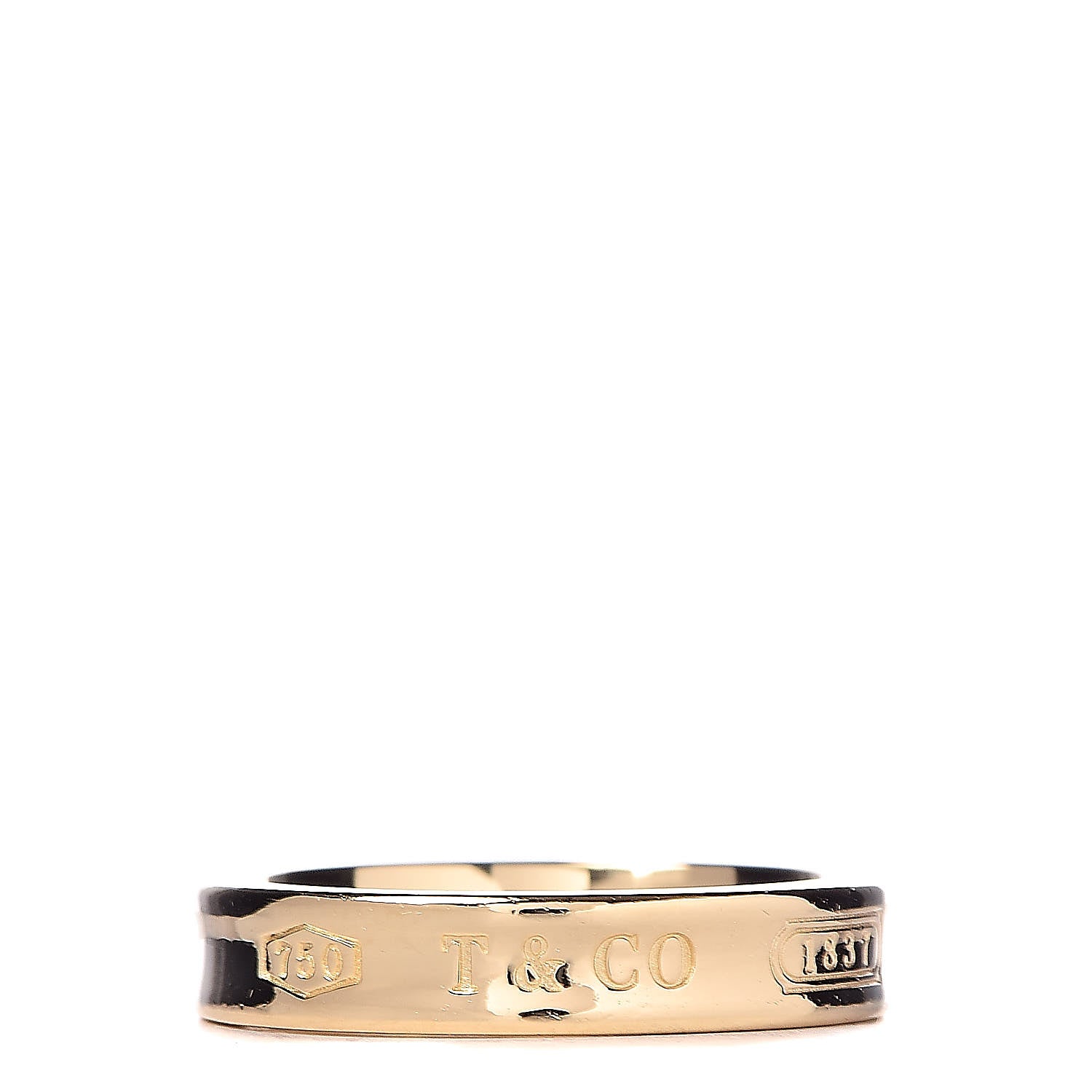 Tiffany 18K Yellow Gold Narrow 1837 Ring 49 5 1 of 5