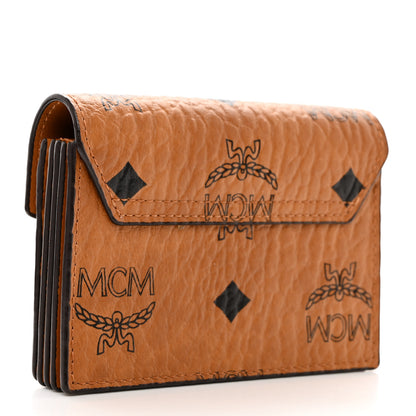 MCM Visetos Mini Accordion Card Wallet Cognac 3 of 8