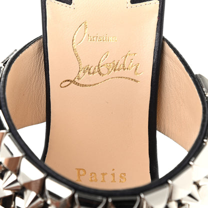 Christian Louboutin Calfskin Studded Tina Goes Mad 55 Slide Sandals 35 Black 7 of 9