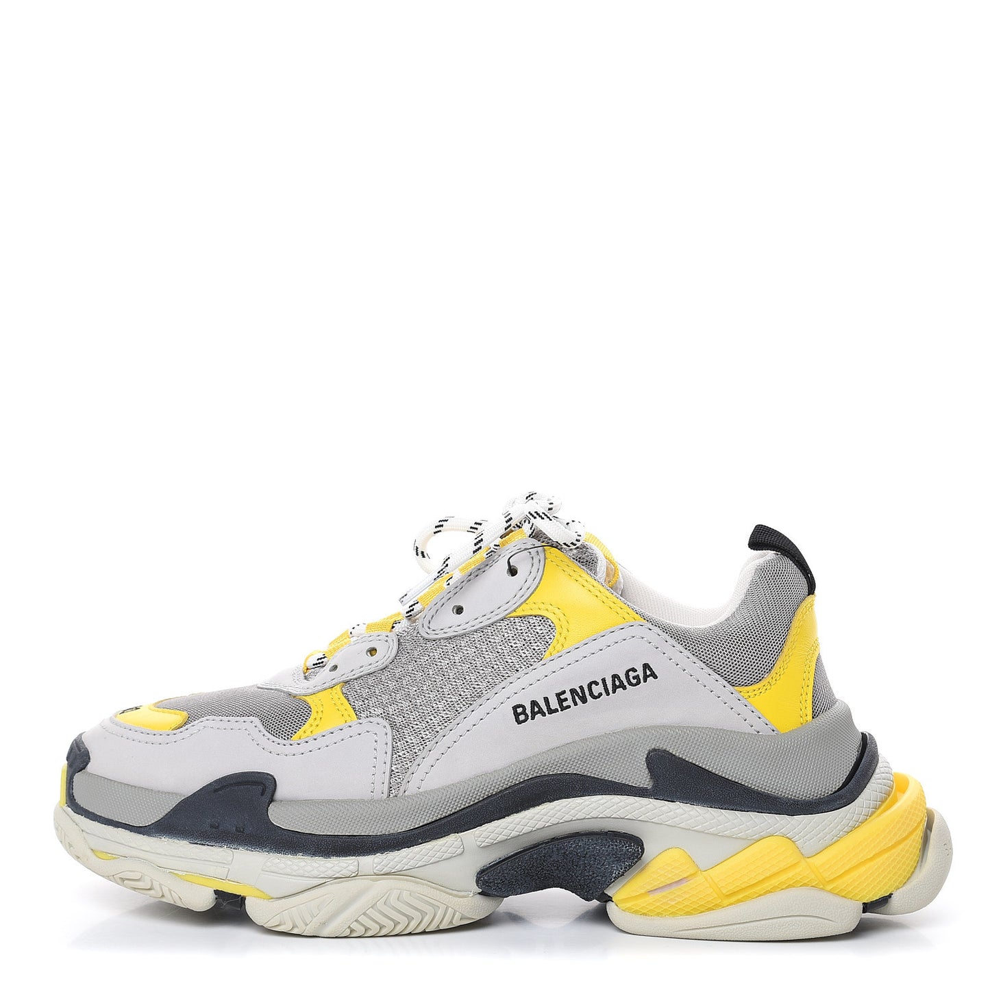 Fabric Mesh Womens Triple S Sneakers 40 Yellow Grey White