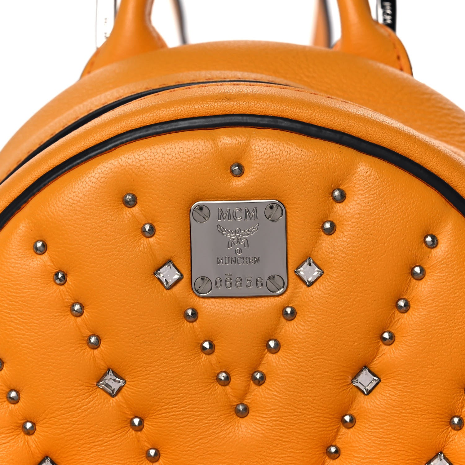 MCM Lambskin Diamond Disco Mini Stark Backpack Yellow 6 of 16
