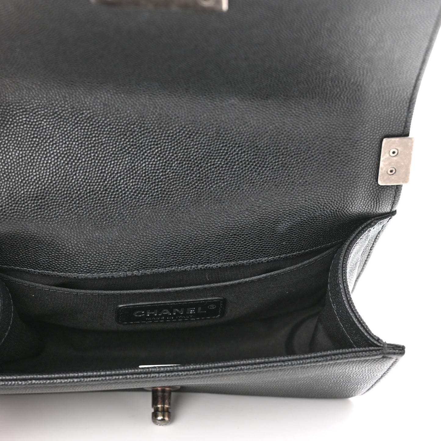 Caviar Quilted Small Boy Flap Black