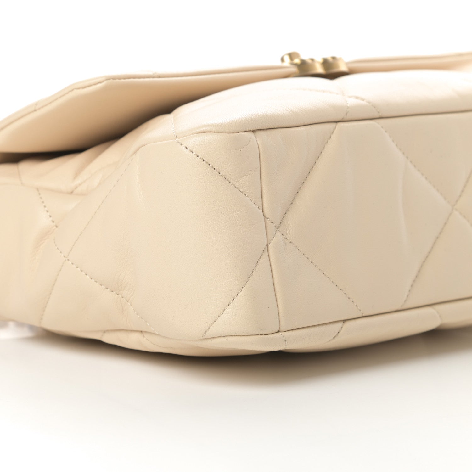 Chanel Lambskin Quilted Large Chanel 19 Flap Beige 9 of 10
