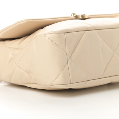 Chanel Lambskin Quilted Large Chanel 19 Flap Beige 9 of 10