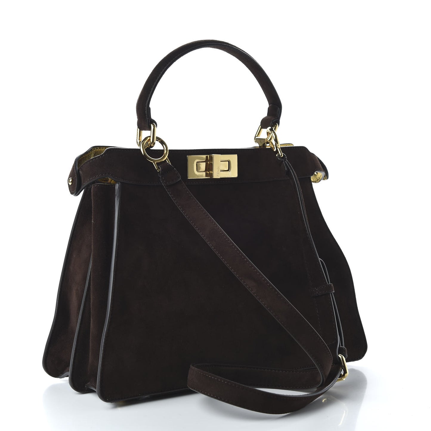 Suede Medium Peekaboo I See U Satchel Moresco Oro Chiaro