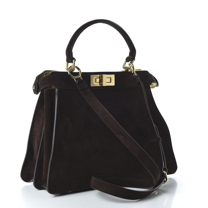 Fendi Suede Medium Peekaboo I See U Satchel Moresco Oro Chiaro 3 of 10