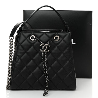 Chanel Caviar Quilted Small CC Bucket Bag Black 11 of 11