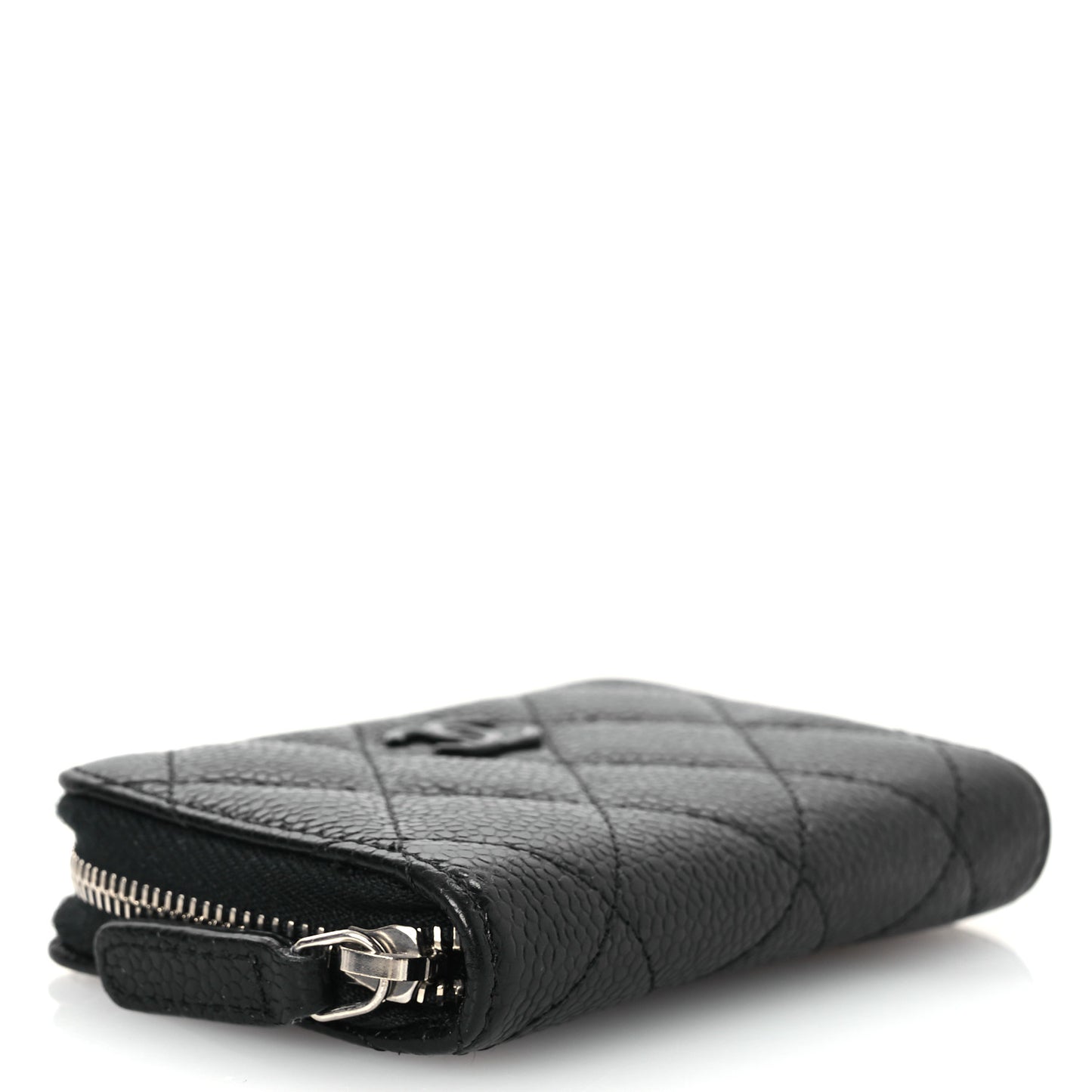 Caviar Quilted Incognito Zip Coin Purse Black