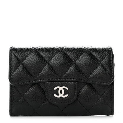 Chanel Caviar Quilted Flap Card Holder Wallet Black 1 of 9