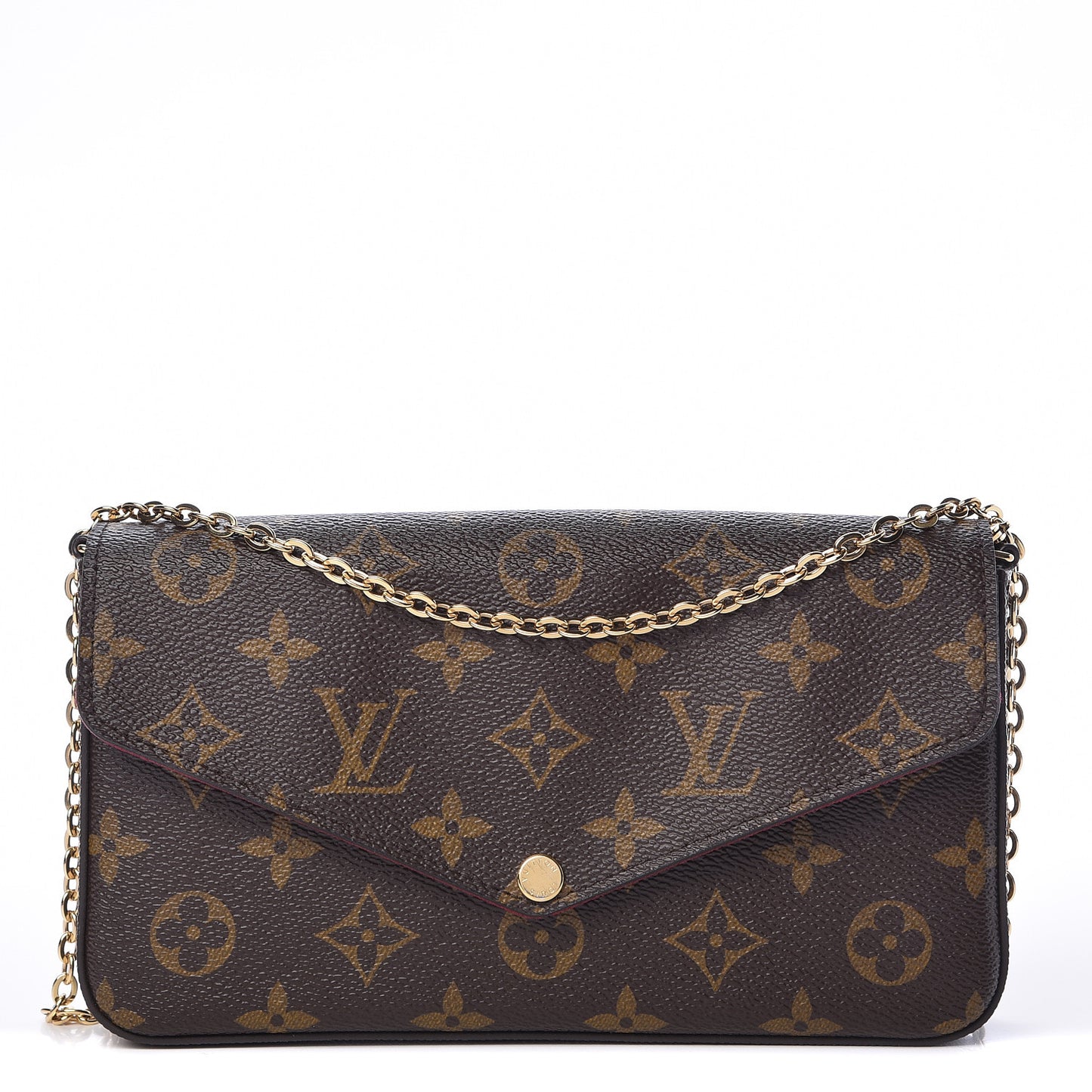 Monogram Pochette Felicie Chain Wallet Fuchsia