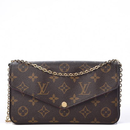 Louis Vuitton Monogram Pochette Felicie Chain Wallet Fuchsia 1 of 17