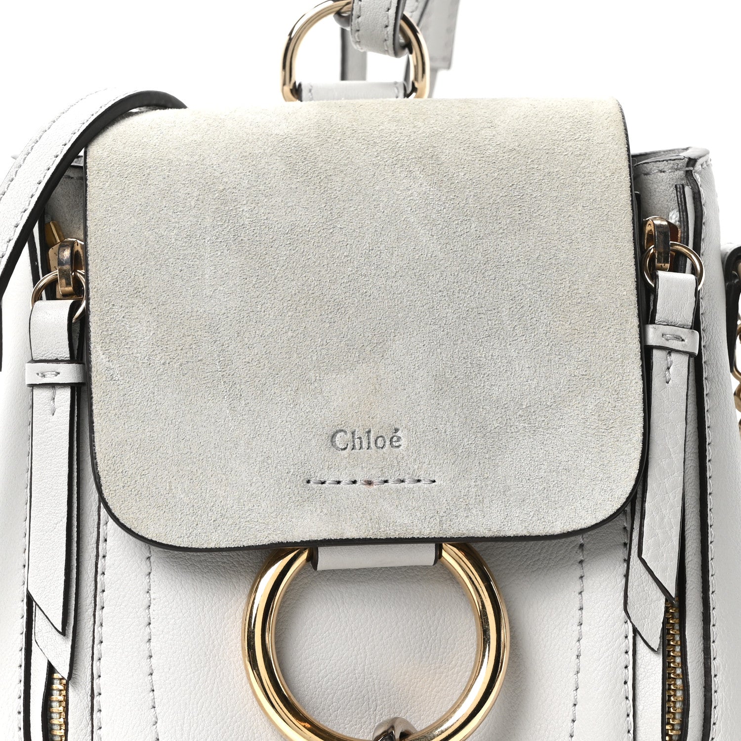 Chloe Suede Calfskin Mini Faye Backpack Airy Grey 8 of 10