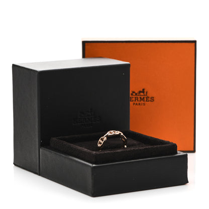 Hermes 18K Rose Gold PM Chaine D'Ancre Enchainee Ring 52 6 7 of 7
