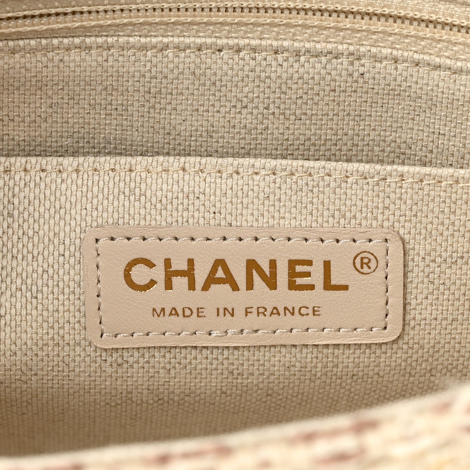 Chanel Cotton Raffia Lambskin Woven Medium Single Flap Beige Black 7 of 10