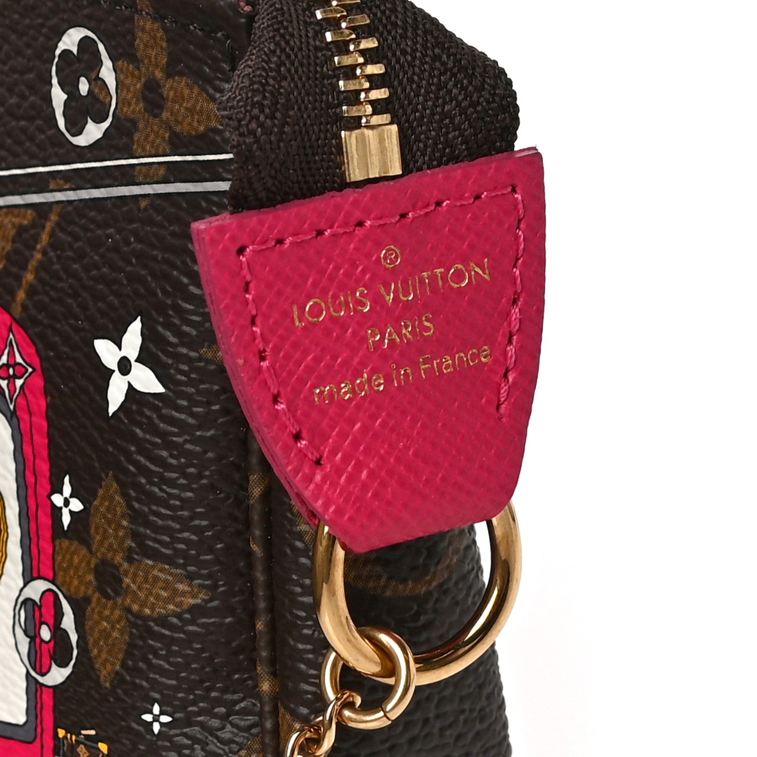 Louis Vuitton Monogram 2019 Christmas Animation Mini Courchevel Pochette Accessories Fuchsia 8 of 11