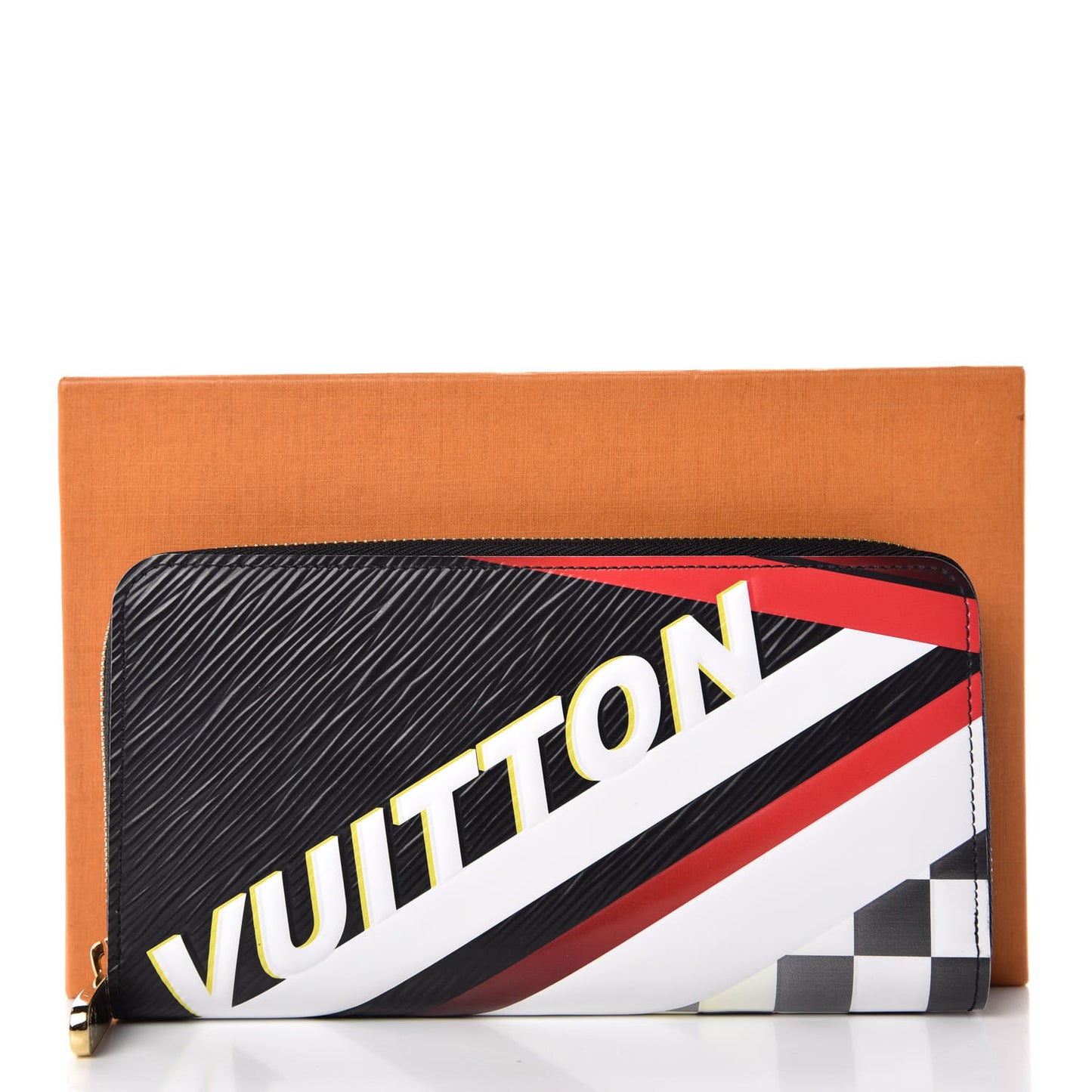 Epi Damier Race Zippy Wallet Black Yellow