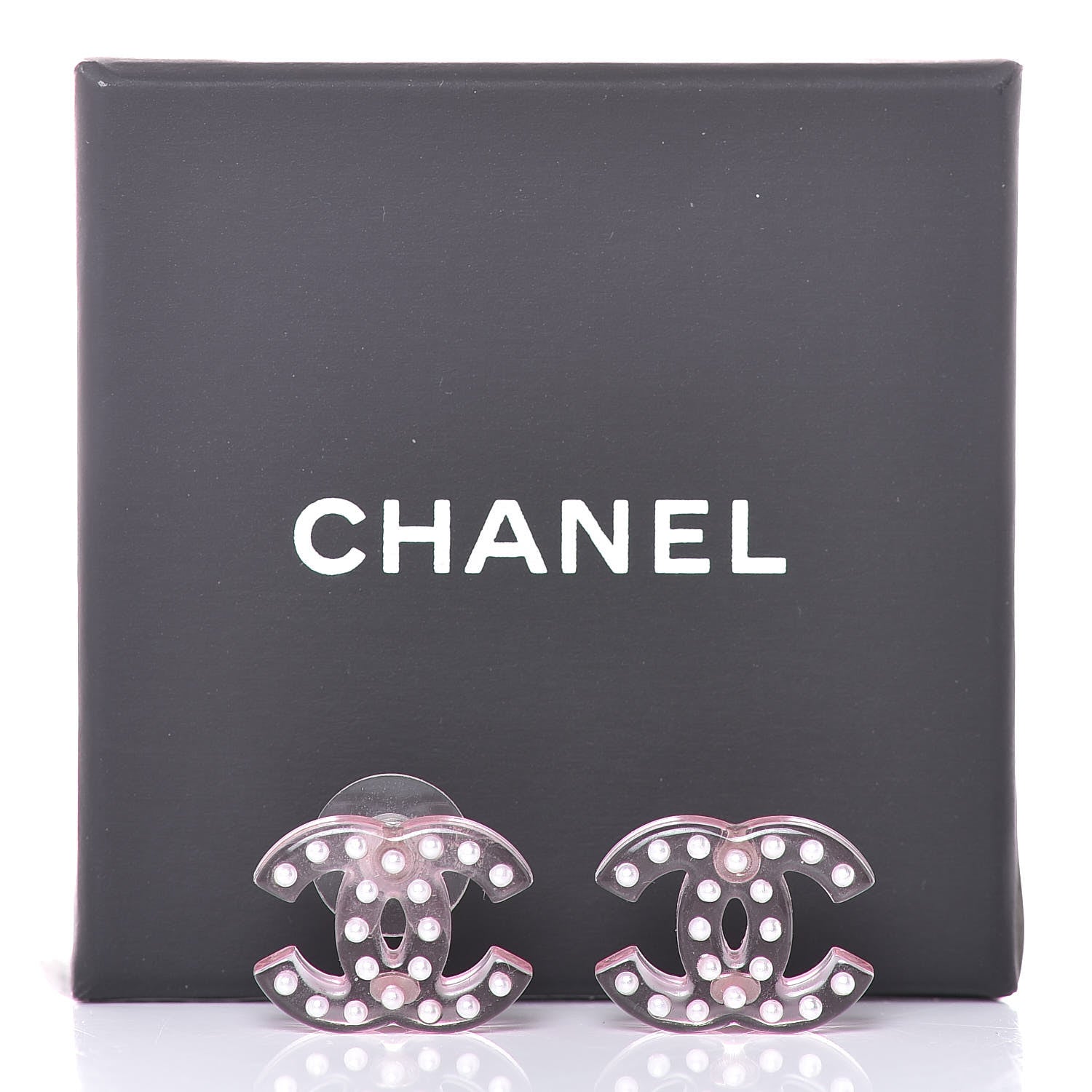 Chanel Acrylic CC Earrings Pink 5 of 5