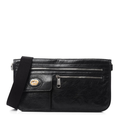 Gucci Fluffy Calfskin Morpheus Messenger Bag Black 1 of 12