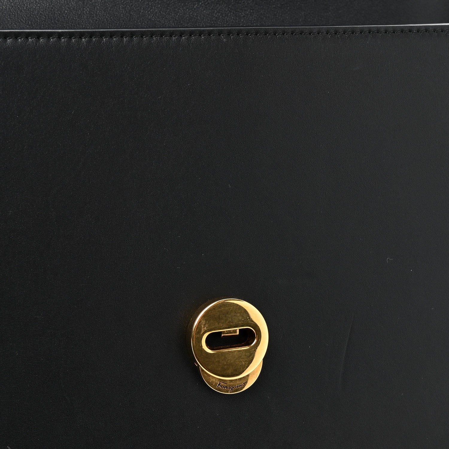 Salvatore Ferragamo Calfskin Gancini Shoulder Bag Black 11 of 15