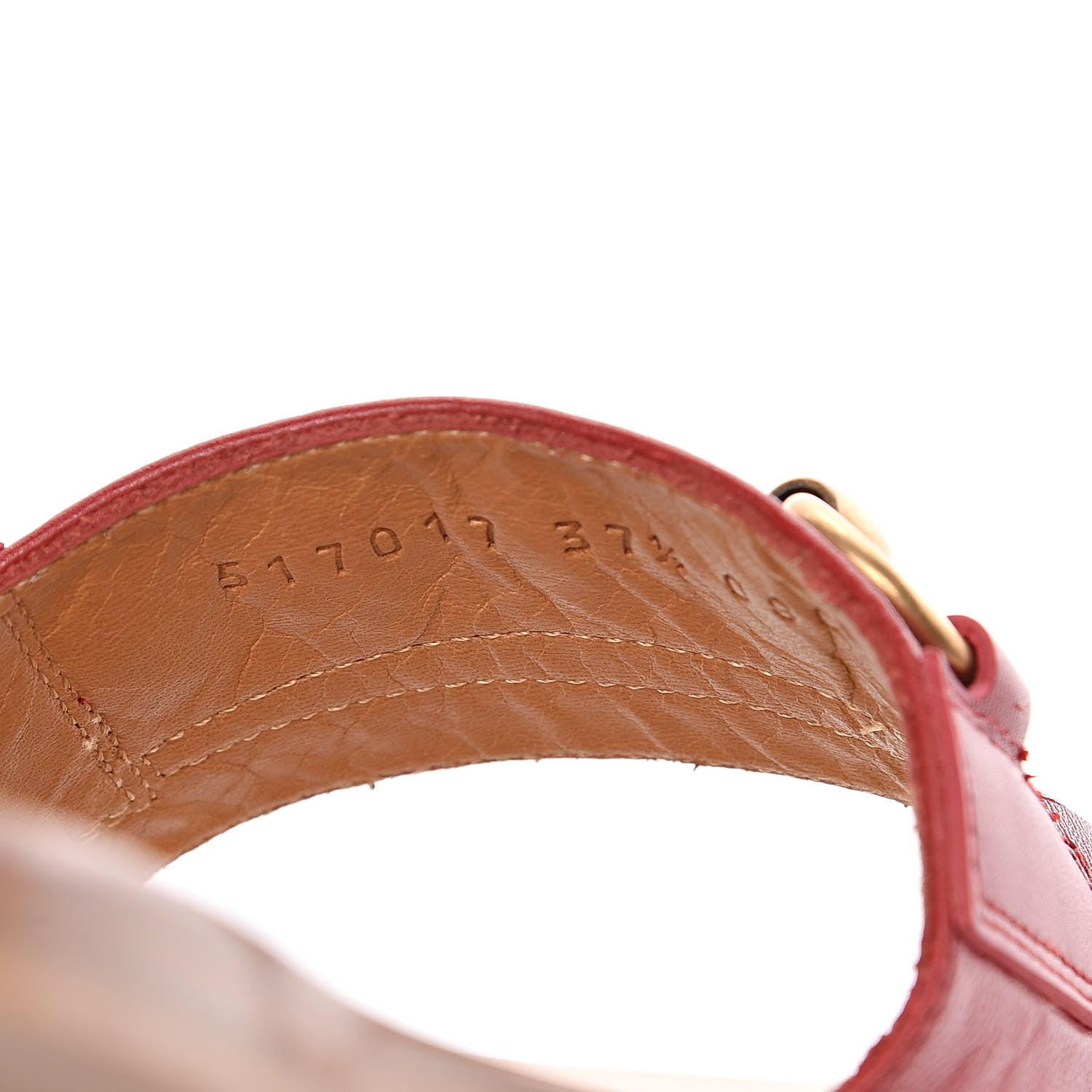 Gucci Malaga Kid Fringe Horsebit Slide Sandals 37.5 Hibiscus Red 8 of 9
