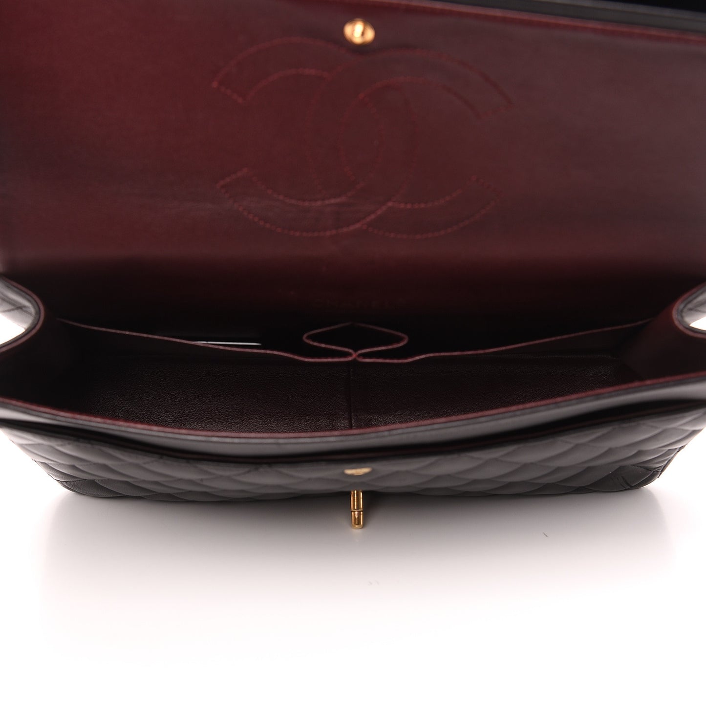 Lambskin Quilted Maxi Double Flap Black