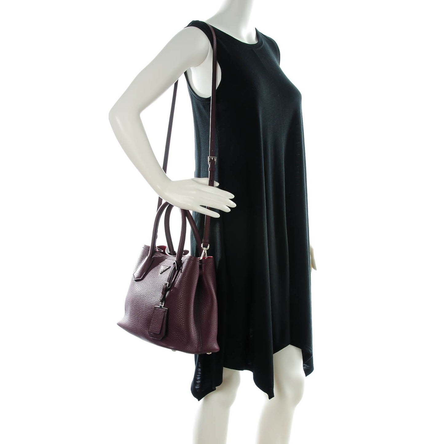 Vitello Daino Small Double Bag Granato Scarlatto