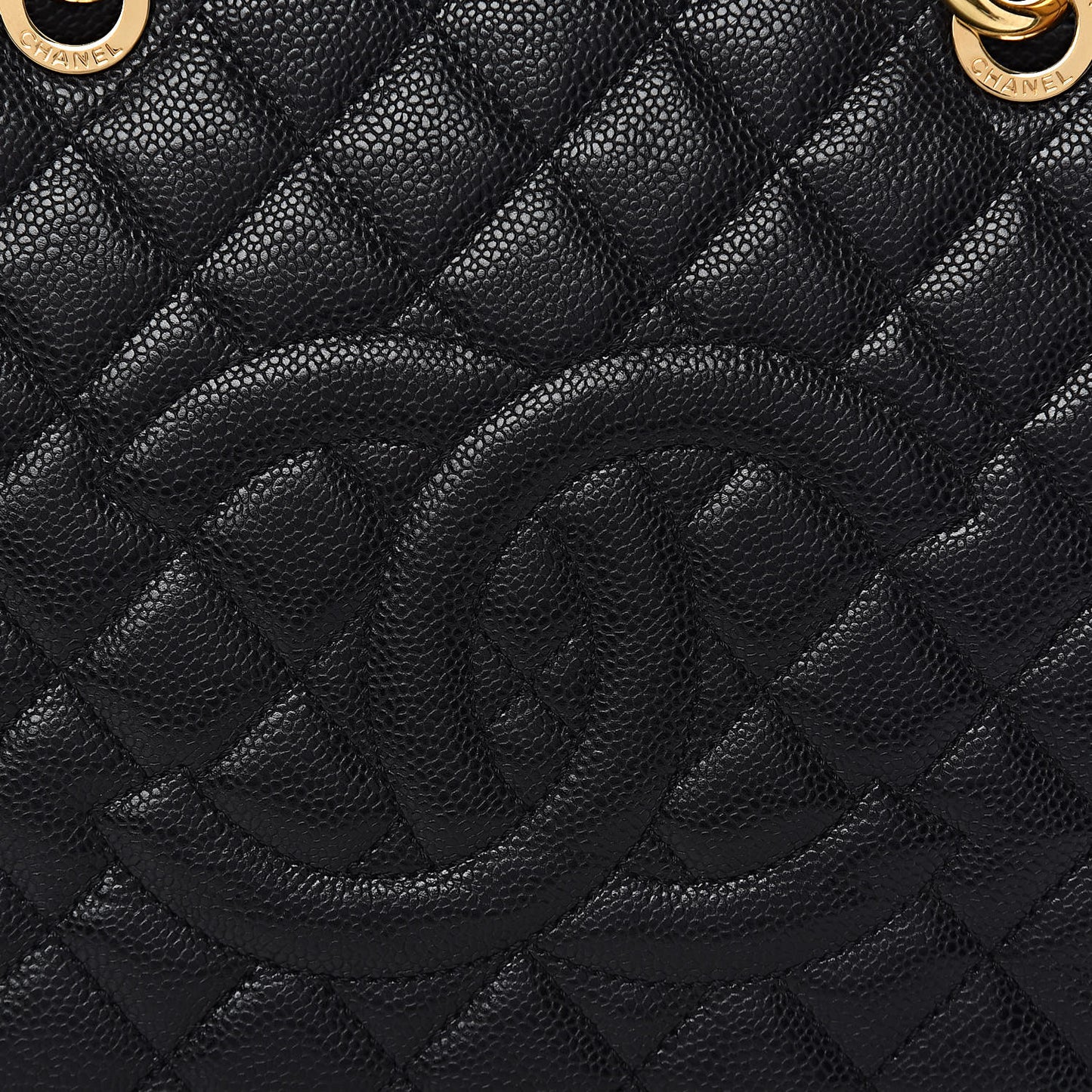 Caviar Quilted Grand Shopping Tote GST Black