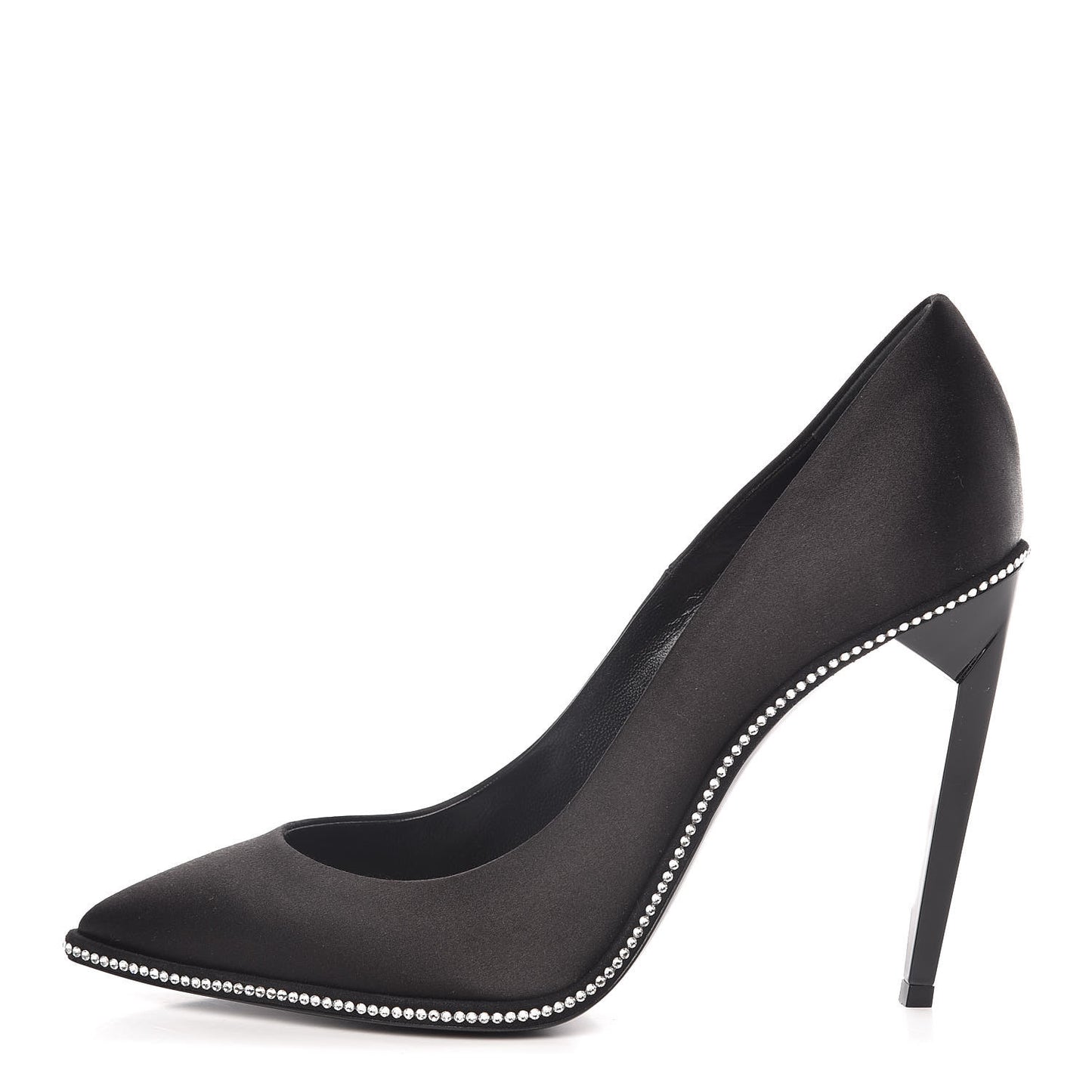 Satin Crystal Embellished Freja 105 Pumps 38.5 Black