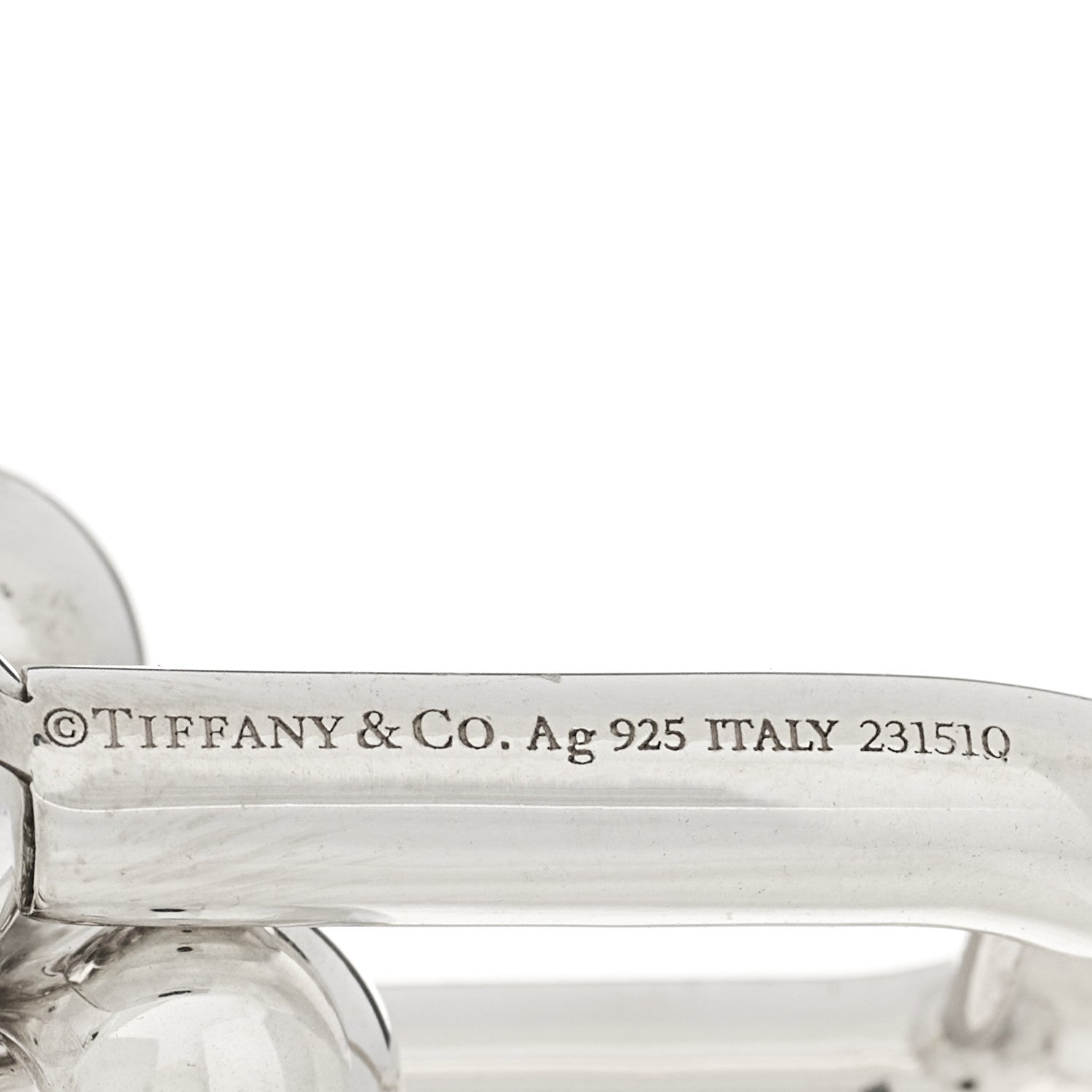 Tiffany Sterling Silver Large HardWear Link Earrings 4 of 5