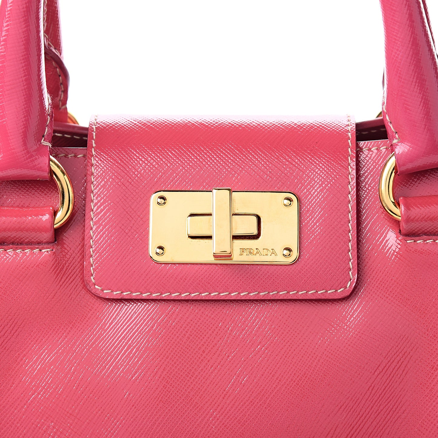Saffiano Vernice Turn Lock Shopping Tote Peonia